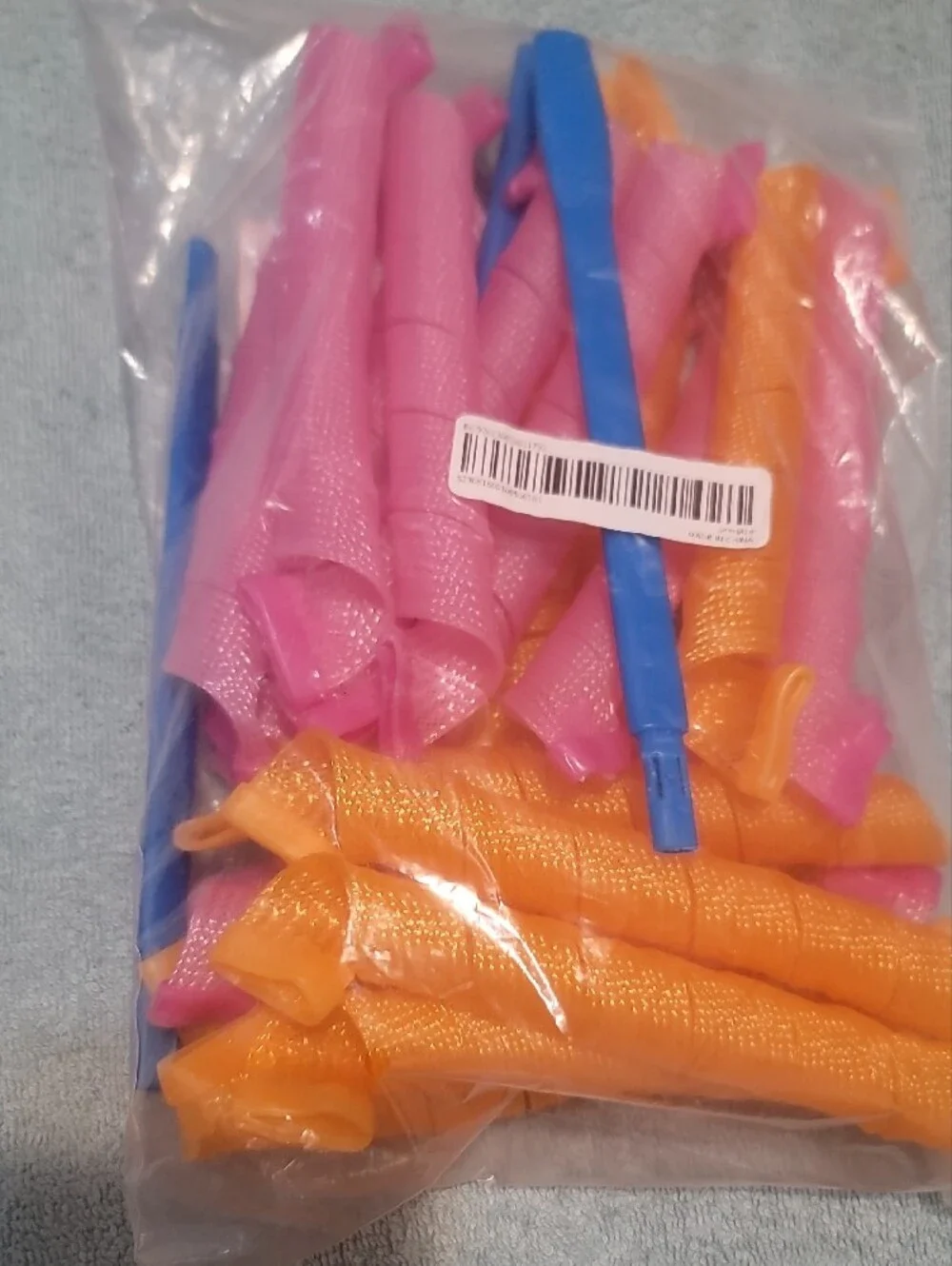 Heatless Spiral Hair Curlers - Pink & Orange